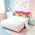 thumbnail image 3 of Homewish Watercolor Ink Painting 7 Pieces Bedding Comforter Set,Baseball Sport Full Bedding Set,Yellow White Hotpink Fitted Sheet Flat Sheet For Teens,Microfiber Bedroom Decor Reversible, 3 of 8