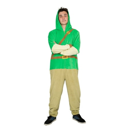 Adult Zip up The Legend of Zelda Link Green Costume Jumpsuit
