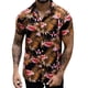 thumbnail image 1 of Camisa Hombre Top de camisa de manga corta con solapa y hebilla de impresión digital 3D de y ocio para hombre (Black, XL), 1 of 5