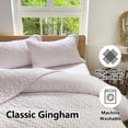 thumbnail image 2 of Pink Gingham Twin Quilt Set, Soft Pre-Washed Microfiber Plaid Twin Bedspread, Lightweight Checked Summer Quilt, Grid Bedding Coverlets for All Seasons (Includes 1 Quilt, 1 Pillow Sham), 2 of 7