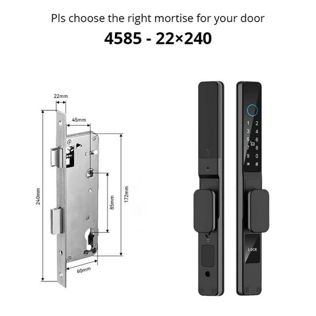 Waterproof Smart Door Lock Fingerprint APP Password RFID Card Keyless Digital Electronic Lock Aluminum/s Sliding ,Easy Installation
