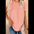 thumbnail image 4 of Blusa Informal de Corta con Cuello Redondo, Encaje, Crochet y Pompones para Mujer, Color Rosa, Talla XXL, 4 of 7