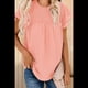 thumbnail image 4 of Blusas Casuales de Corta con Cuello Redondo, Encaje, Crochet y Pompones para Mujer, Color Rosa, Talla S, 4 of 7
