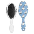 thumbnail image 2 of Aesthetic Polar Bear Hairbrush - Oval Anti-Frizz Design for Long Hair - Lightweight & Compact for Travel - Hunting Wild Theme, 2 of 5