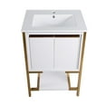 thumbnail image 4 of Marseille 24" Bathroom Vanity in White and Brushed Gold, 4 of 15