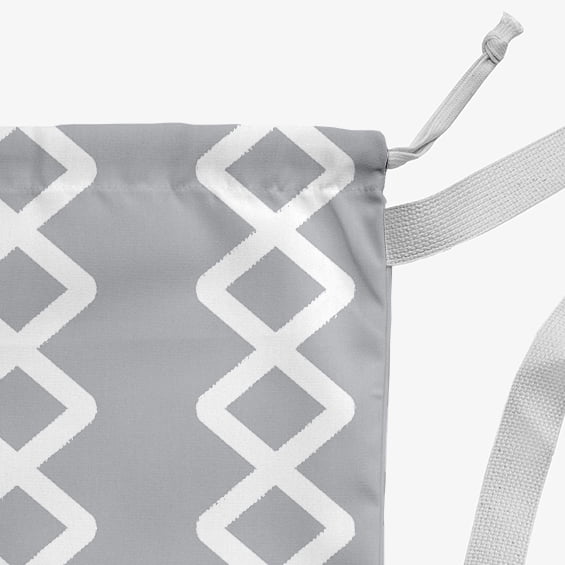 Simply Daisy Geometric 28 x 36 in Grey Laundry Bag