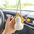 thumbnail image 4 of GFDYREE Crocheted Cute Swing Duck Car Rearview Mirror Hanging Ornament, Hanging Pendant of Car Decor, Car Lucky Interior Decor Accessories (Handmade Crochet), 4 of 7