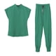 thumbnail image 5 of Conjunto de uniforme médico para mujer, camiseta médica con escote en V elástico y pantalón deportivo, unisex, lavable Color Verde M, 5 of 9