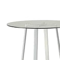 thumbnail image 2 of Benjara BM206515 Round Glass Top Metal Frame Bar Table with Angled Legs, Silver & Clear, 2 of 5
