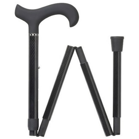 Harvy Canes - Ladies Carbon Fiber Folding - Triple Wound - Walking Cane - 33"-37" - Black