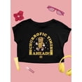 thumbnail image 3 of Churrofic Times Ahead Cartoon Snack Graphic - Fun Foodie Design Women's Crop Tee, 3 of 4
