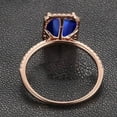 thumbnail image 3 of 1.75 Carat Blue Sapphire 7x5mm Emerald Cut And Moissanite Diamond Engagement Ring in 10k Rose Gold, 3 of 3