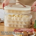 thumbnail image 3 of Mosey Dumpling Storage Box Stackable Transparent Large Capacity Food Grade No Odor Lock Design Fridge Dumpling Organizer with Handle, 3 of 8