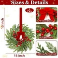 thumbnail image 2 of Guvpev 6 Pcs 15" Christmas Mini Cabinet Wreaths for Kitchen,Artificial Norfolk Pine & Cypress Wreath with Red Berry Bow for Christmas Decorations Window Door Fireplace Table Staircase Indoor Outdoor, 2 of 6