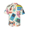 thumbnail image 3 of Bixox Men's Hawaiian Shirts Men's Playing Video Games Print Short-Sleeve Shirt-XX-Large, 3 of 8