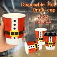 thumbnail image 2 of 100 Pcs Christmas Cups with Lid 12 oz Disposable Coffee Cup Bulk, Insulated Ripple Wall Paper Cups Holiday Tea Cup for Chocolate Christmas Party Decoration(Christmas Belt Style), 2 of 6