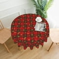 thumbnail image 6 of Christmas Table Cloth Red Christmas Plaid Tablecloth Round 70 Inch Snowflake Tablecloth Winter Table Cloth for Home Parties Dinner Picnic Dining Kitchen Decor, 6 of 6