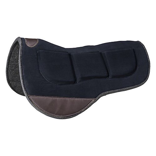 Tough 1 Western Saddle Pad Barrel Shim Canvas Top Black Brown 31-1182