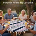 thumbnail image 3 of Round Outdoor Tablecloth with Umbrella Hole and Zipper, Pink Grey Striped Tablecloth with Elastic Waterproof, Farmhouse Stripes Modern Abstract Art Patio Table Covers for 31" - 35" Pool Tables, 3 of 9