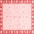 thumbnail image 1 of Ahgly Company Machine Washable Indoor Square Abstract Red Modern Area Rugs, 6' Square, 1 of 4