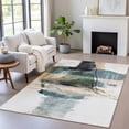 thumbnail image 6 of HomeRoots 629770 8 x 10 ft. Green & Ivory Abstract Washable Transitional Indoor & Outdoor Rectangle Area Rug, 6 of 9