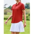 thumbnail image 3 of Pinspark Polo Shirts for Women Moisture Wicking Golf Shirt Half Zip Pullover Curved Hem Athletic Tennis Tops, 3 of 6