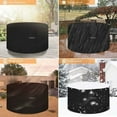 thumbnail image 2 of Garden Table Cover with Air Vents, Waterproof, Windproof, Anti-UV, Tear-Resistant, Robust 210D Oxford Fabric Protective Cover for Living Room, Round (180x90cm) - Black, 2 of 4