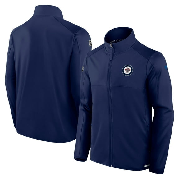 Men's Fanatics  Navy Winnipeg Jets Authentic Pro Rink Fleece Full-Zip Jacket