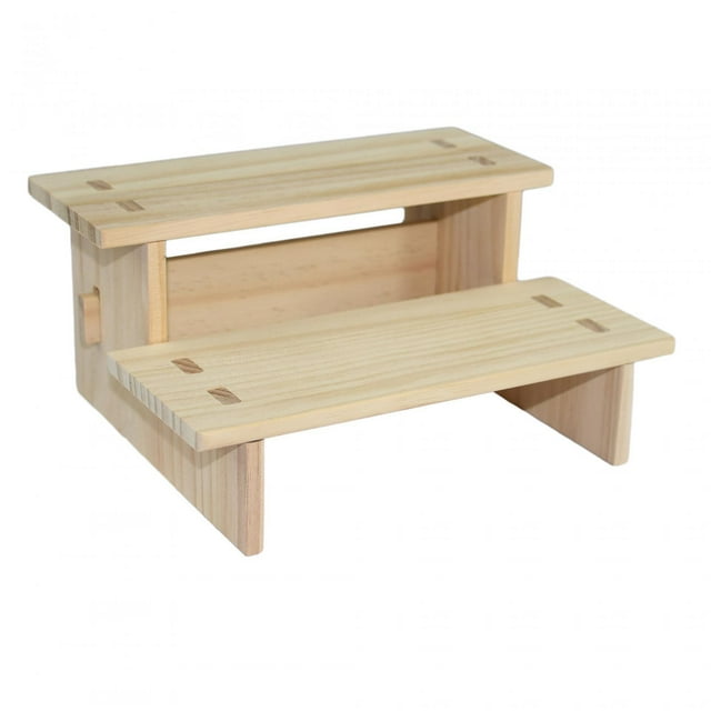 Yinanstore Wood Display Riser Collectibles Display Stand for Ornaments Crafts Apartment 2 Layer 20cm