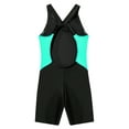 thumbnail image 3 of Miaeowve Girls One Piece Athletic Bathing Suit Racer Back Swimwear Sleevevless Rashguards Swimsuit Green&Black 10, 3 of 6