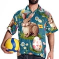 thumbnail image 4 of Easter Men's Short Sleeve Beach Shirts, Casual Poplin Button Down Shirt, Summer Casual Printed Unisex Shirts, 4 of 6