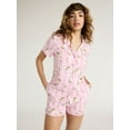 thumbnail image 5 of Joyspun Women's Dreamy Soft Collection Notch Collar Top and Shorts Pajama Set, 2-Piece, Sizes XS-3X, 5 of 6