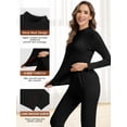 thumbnail image 3 of Vaslanda Women's Mock Neck Thermal Underwear Sets Long Johns Long Sleeve Base Layer Pajama Top and Leggings Set Cold Weather S-3XL, 3 of 6