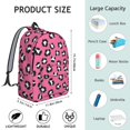thumbnail image 5 of Black and Pink Leopard Print Backpack for School, Cute School Bag with Adjustable Shoulder Straps and Padded Back, 15.7"x11.8"x5.5", 5 of 5