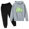 thumbnail image 2 of THDHVS Girls Outfits,Kids Suits for Boys,Toddler Boy Girls Print Clothes Long Sleeve Hoodie Sweatsuits Tops and Pants 2Pcs Fall Winter Outfits Set Gray 7-8 Years, 2 of 3