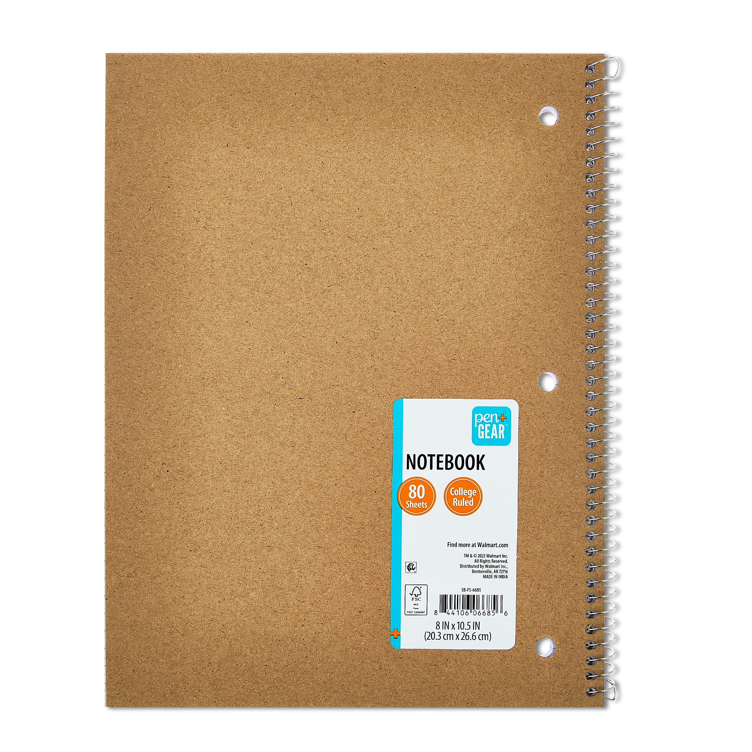 Pen + Gear FASHION NOTEBOOK 10.5X8IN 80SHEET COLLEGE RULED STRIPES