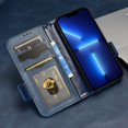 thumbnail image 3 of K-Lion for iPhone 14 6.1 Inch Flip Wallet Cover Case, Premium PU Leather Soft TPU Built-in Magnet Closure Card Slots Holder Raised Frame Full Protection Shockproof Case with Wrist Strap,Blue, 3 of 6