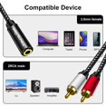 thumbnail image 3 of Cable adaptador de audio Yeung Qee de 3,5 mm hembra a 2 RCA macho de 5 m, 3 of 6