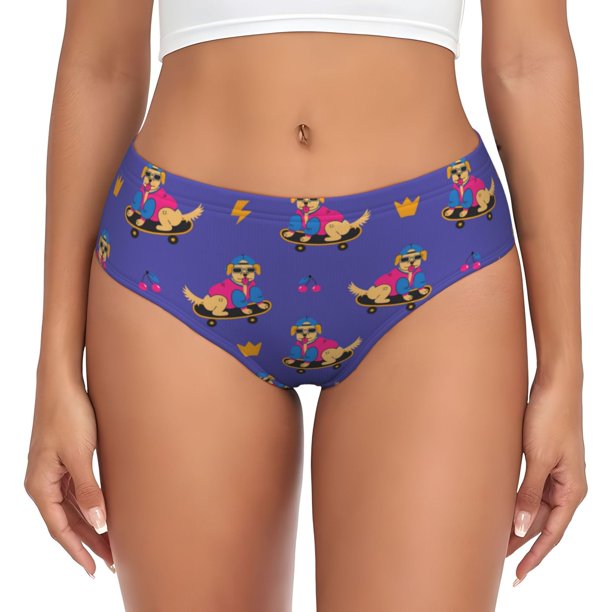 Balery Labrador Retriever Dog Ropa Interior de Algodón para Mujer con Dibujo – Braguitas Cómodas y Elásticas, Estilo Clásico-X-Large