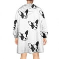 thumbnail image 2 of Cute Bulldog Wearable Oversized Blanket,Wearable Blanket Hoodie for Adults,Cozy Hooded Blankets with Super Pockets,Super Warm Fuzzy Pullover for Women & Men, 2 of 6