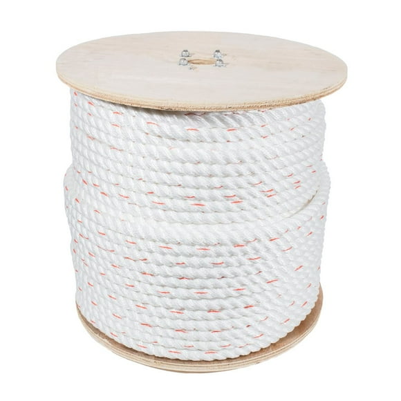 Poly Dacron Rope (3/4 Inch, 50 Feet) Twisted 3 Strand Line - Marine, Commercial, Arborist, DIY Projects