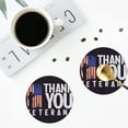 thumbnail image 4 of Vsdgher Veterans Day2 Print Leather Coasters for Drinks, Durable Drink Coasters 4 Set for Tabletop Protection, Luxurious Home Décor and Housewarming Gift-Round Shape, 4 of 6