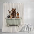 thumbnail image 4 of Funny Animals Shower Curtain Set, Waterproof Shower Curtains for Bathroom, Woodland Bathtub Wildlife Watercolor Bear Washable Fabric Cloth Bath Curtain for Bathtub Decoration with Hooks 54x78 Inches, 4 of 9