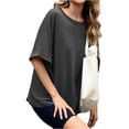 thumbnail image 6 of Short Sleeve Women Oversized T-Shirt Summer Casual Loose Tee Tops, 6 of 7