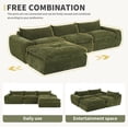 thumbnail image 3 of Modern Modular Sectional Sofa with Ottoman, Chenille Cloud Couch, Deep Seat High-Density Foam, Legless Floor Design, Free Combination Comfy Sofa for Living Room & Apartment, 3 of 7