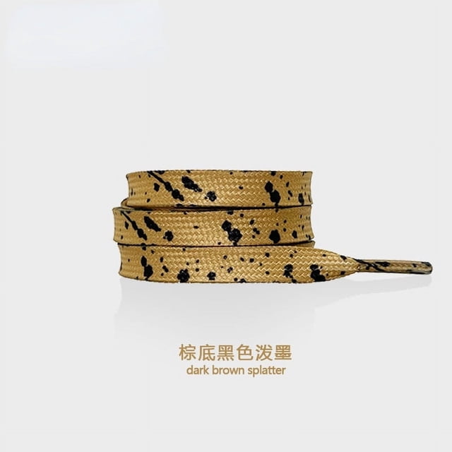 Shoelaces for Sneaker Flat Gilding Printing Ink Splatter Shoelace Colorful Splash Ink Hand-painted Basketball Shoe Laces for AF1 dark brown 140cm