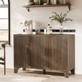 thumbnail image 2 of Furnibear 47" Fluted Buffet Cabinet with Storage Accent Sideboard,Modern Credenza with 3 Doors,Wood Coffee Bar Table Console for Dining Room Kitchen Living Room Entryway,Walnut Brown, 2 of 9