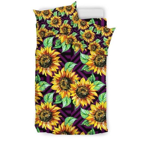 Juego de cama con estampado de girasoles Sf012