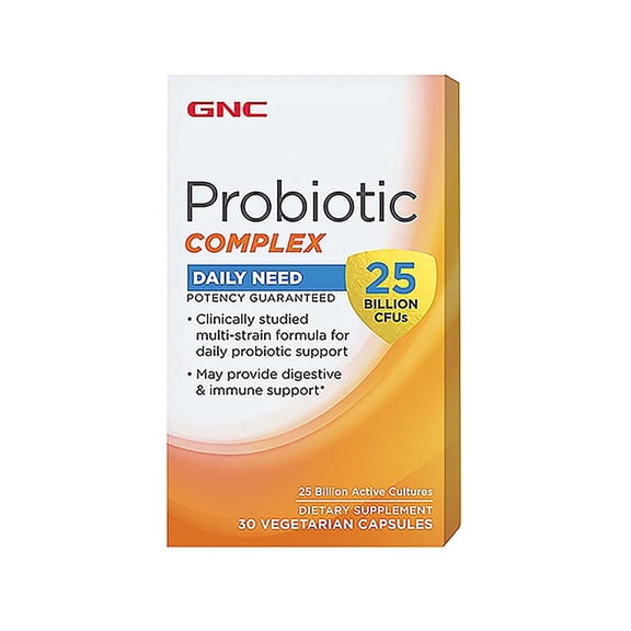 GNC Probiotic Complex with 25 Billion CFUs, 30 Capsules, Supports Digestive