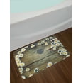 thumbnail image 2 of Rustic Wood Bath Mat, Composition with Fresh Spring Season Daisies Blossoming Nature Foliage Design, Plush Bathroom Decor Mat with Non Slip Backing, 29.5" X 17.5", Multicolor, by Ambesonne, 2 of 2